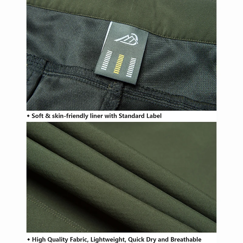 Men's Lightweight Stretch Pants Breathable Casual Cargo Pants Wear-proof Flexible Hiking