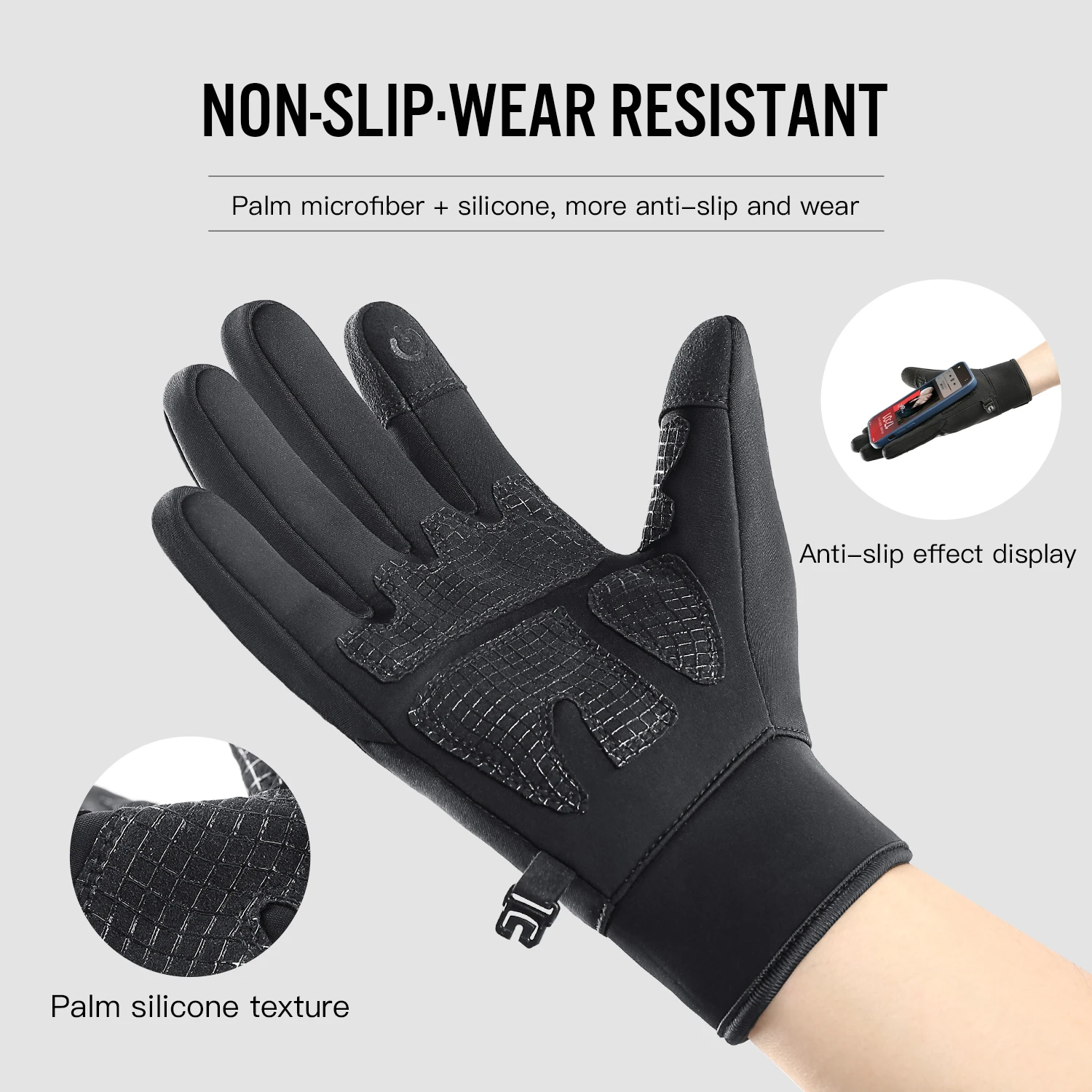 Waterproof Cycling Gloves Winter Motorcycle Gloves Touch Screen Bicycle Gloves Outdoor Riding Scooter Windproof Warm Ski Gloves