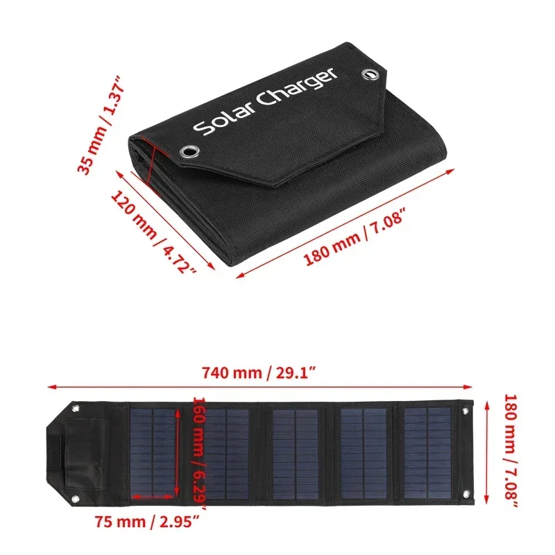 ตัวเลือกสินค้า แผงโซลาร์เซลล์พับได้ 100W ชาร์จไฟกลางแจ้ง
