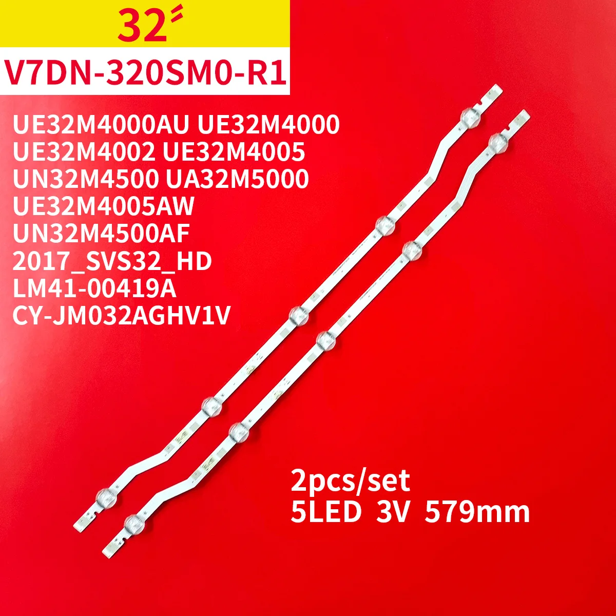 

LED Strips For Sam sung UE32M4000AU UE32M4000 UE32M4000AK UE32M4005 UN32M4500 UA32M5000 V7DN-320SM0-R1 BN96-43703A LM41-00419A