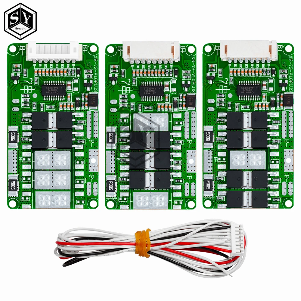 7S 24V 10A 15A 18A li-ion Lmo Ternary Lithium 18650 batteria bms batteria carica scheda di protezione equilibrio con cavo - immagine 6
