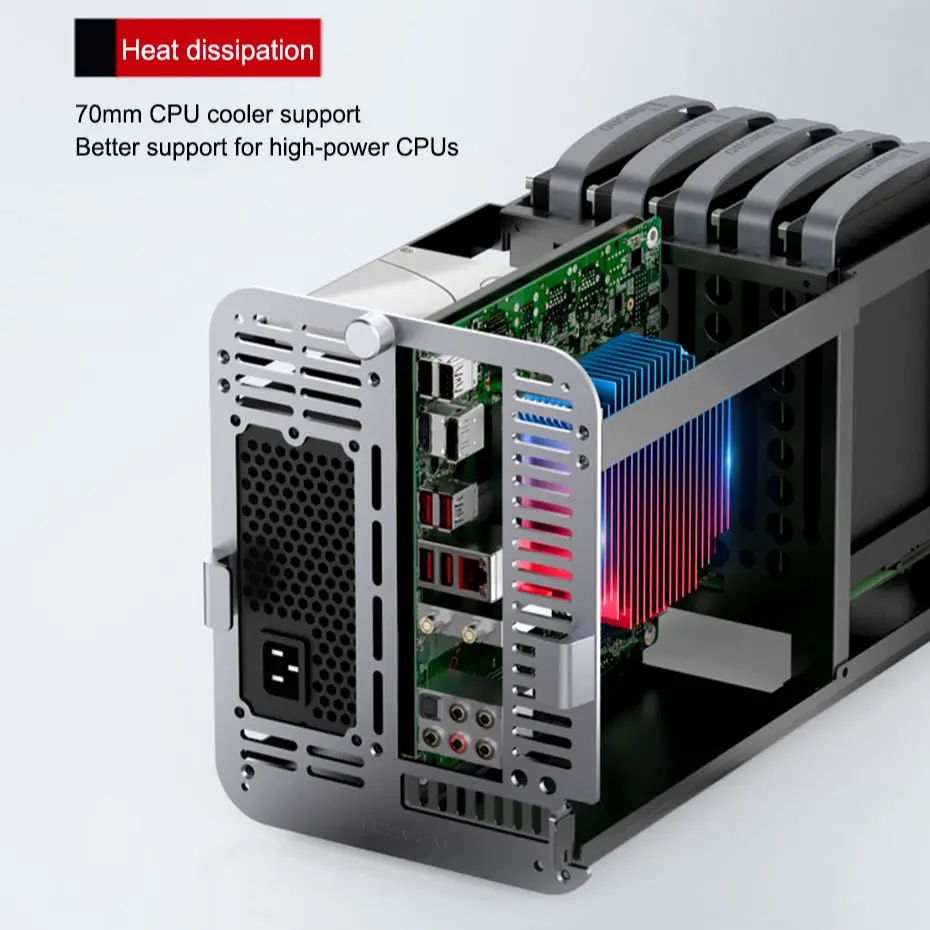 JONSBO N1 small Chassis NAS storage all-in-one server multimedia 5disk 6disk hot-swap chassis vertical and horizontal two design pc case pc chassis computer chassis frame