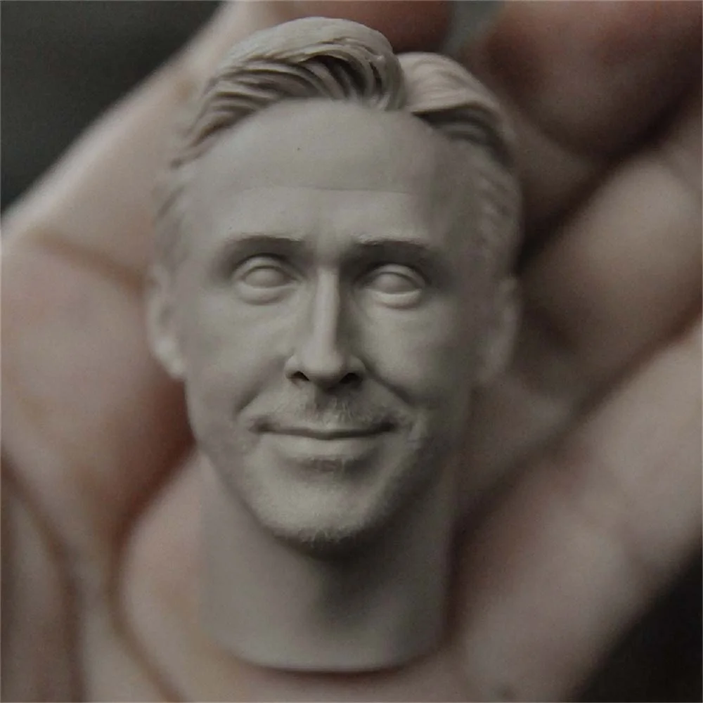 

1:6 Ryan Gosling Male Head Sculpture Carving Unpainted Singer Star Model Fit 12'' Action Figure Body Model Star Toys