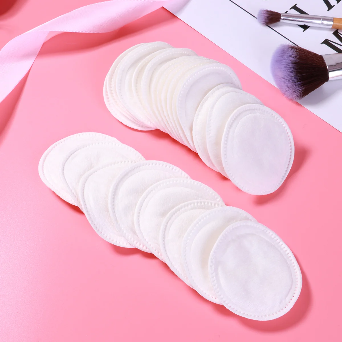 일회용 메이크업 코튼 패드, 메이크업 리무버 패드, 페이셜 클리닝 코튼 패드, 젤 토너 로션 스킨 케어 코튼 패드, 박스 당 100 개