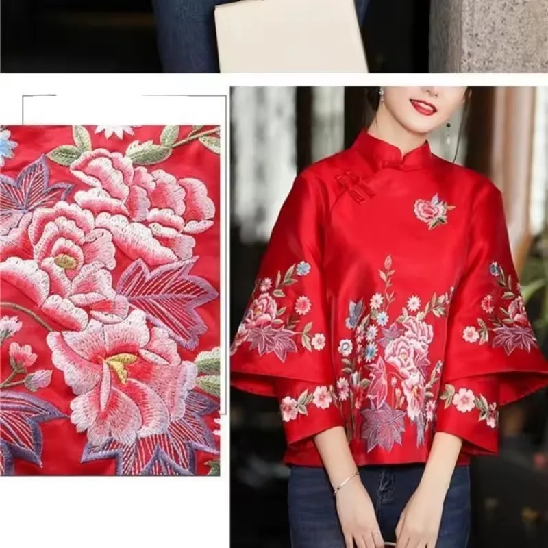 Chinese Traditional Clothes Qipao Top Elegant Cheongsam Blouse Ethic Tang Suit Hanfu Coat Retro Embroidery Button New Spring