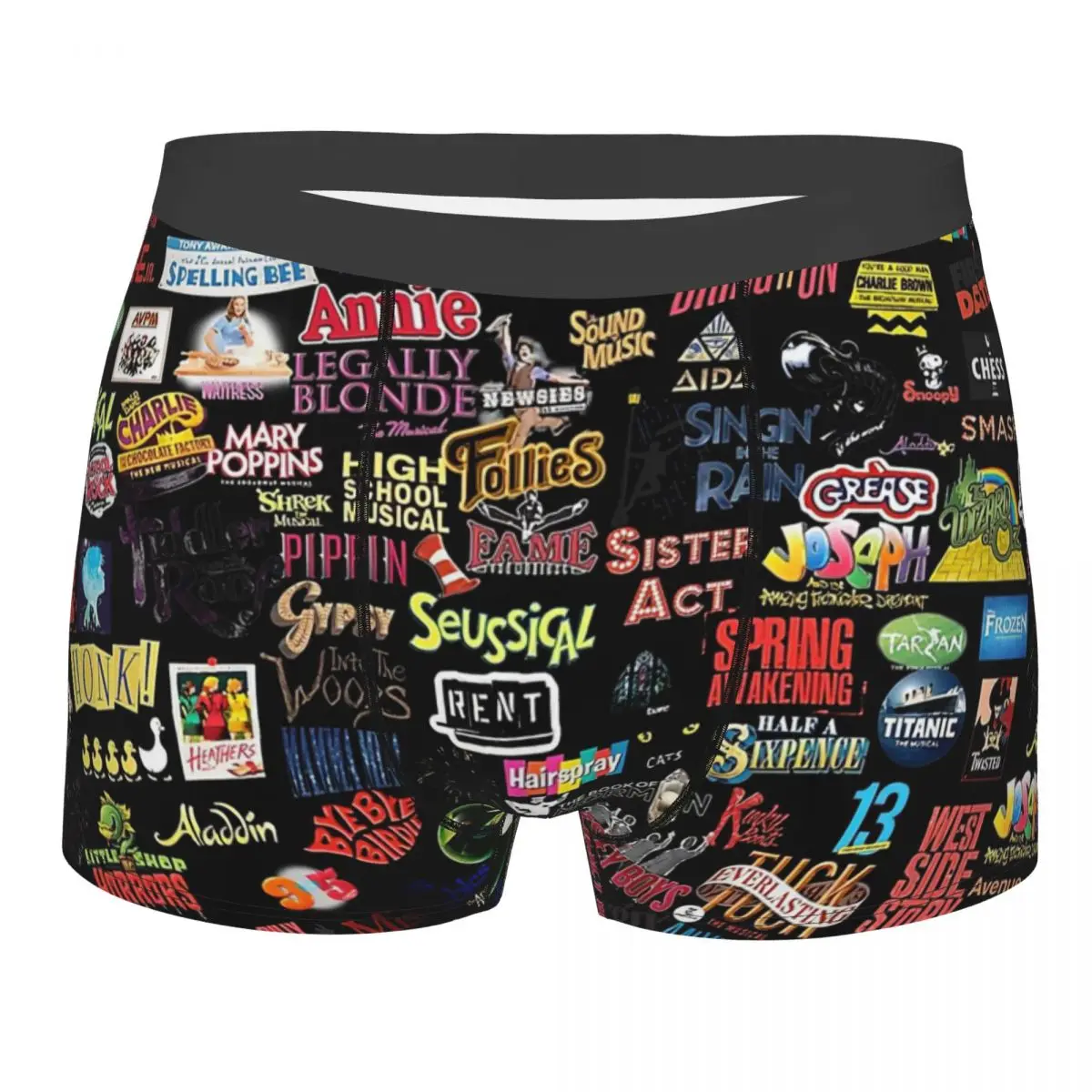 

Musical Logos Black Underpants Breathbale Panties Male Underwear Print Shorts Boxer Briefs