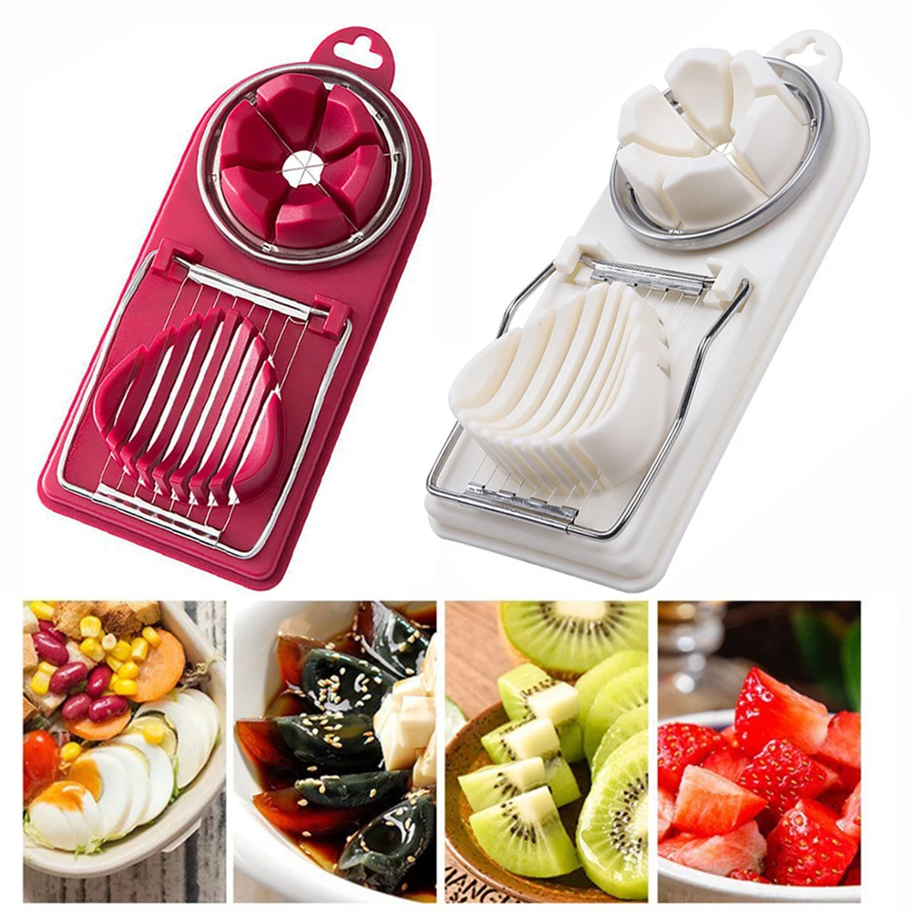 2-In-1 Egg Slicer Fancy Splitting Stainless Steel Egg Cutter Mold