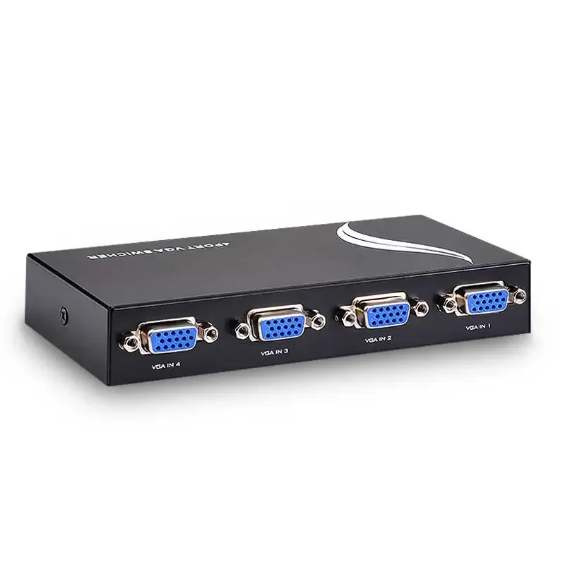 4 in 1 out VGA Splitter Switch Video Converter 4 Port 1920*1440 VGA Cable Adapte for PC Monitor Projector Display TV Box Laptop for vga cable adapter,vga kvm switch,vga extender splitter