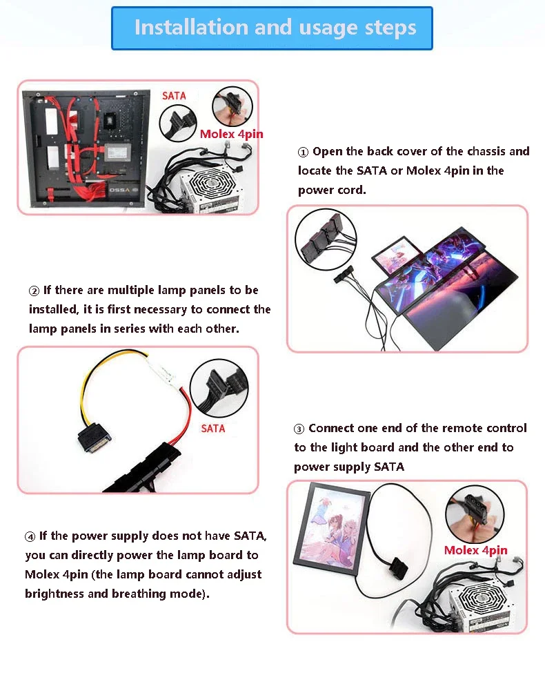 PC Lighting Plate DIY Chassis Light Board MOD Case Panel For DIY personalized lighting decoration customization