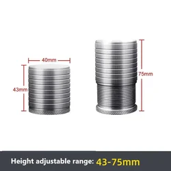 Adjustable Aluminum Alloy Bed Risers with Silicone Base - Furniture Hardware Accessories (Set of 1 - 16 Pieces) (Gray 43mm)