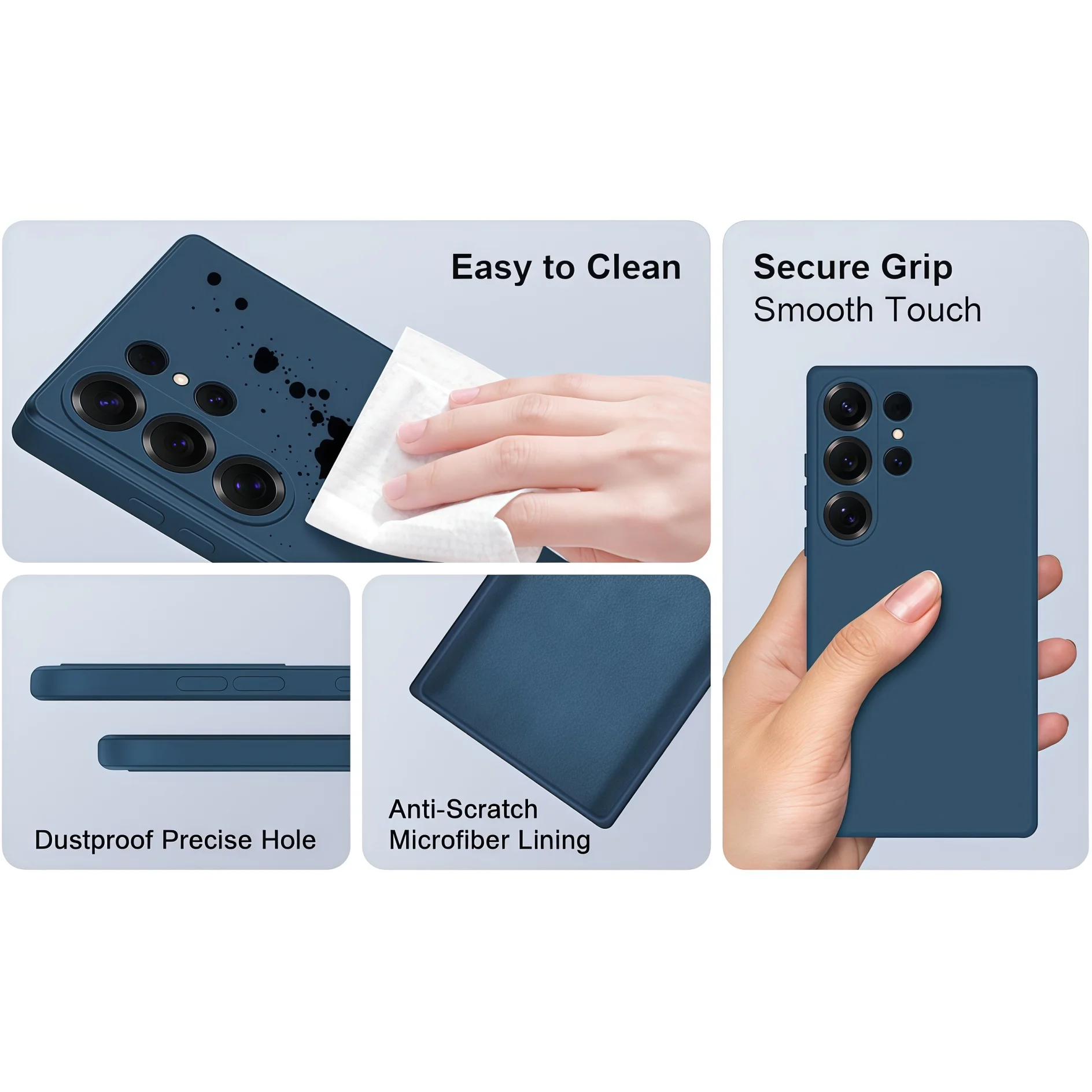 Noble Fashion Shockproof Protective Liquid Silicone Phone Case in Solid Color