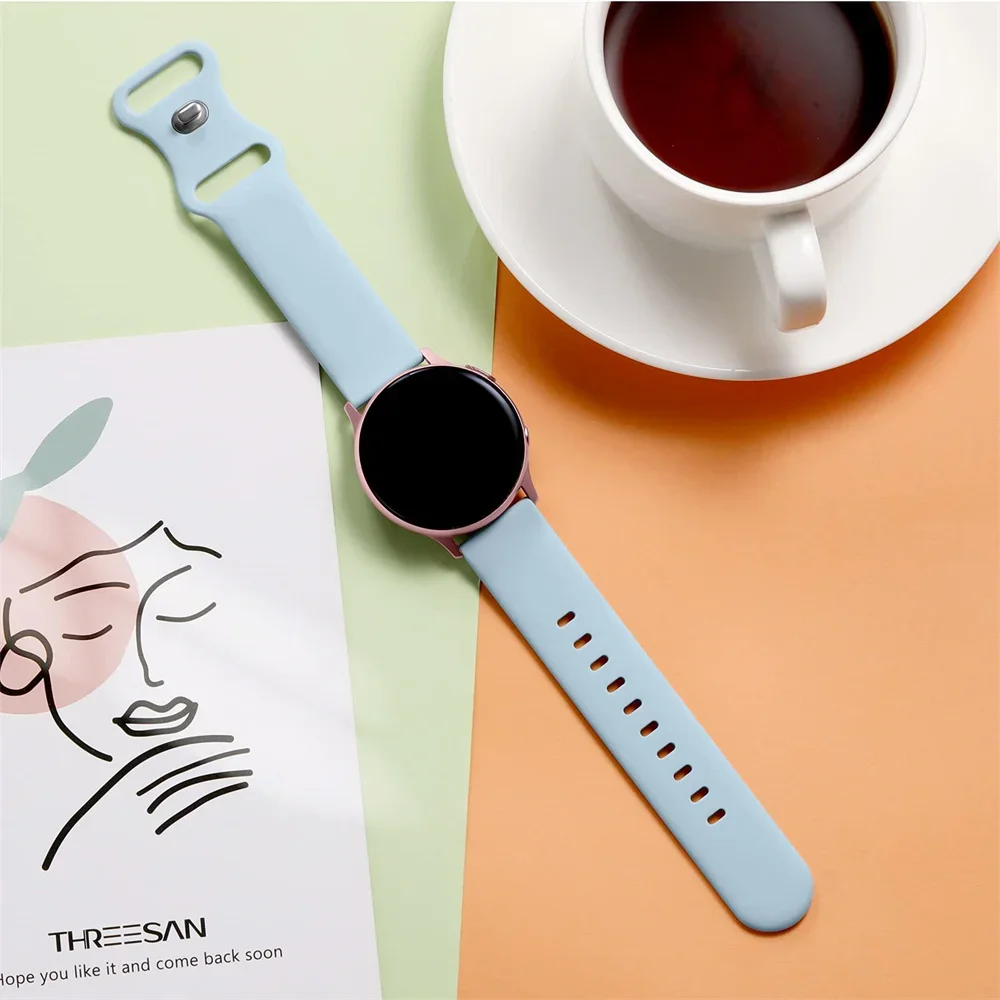 Sporty 20mm Silicone Watch Band - Soft and Durable Bracelet Strap