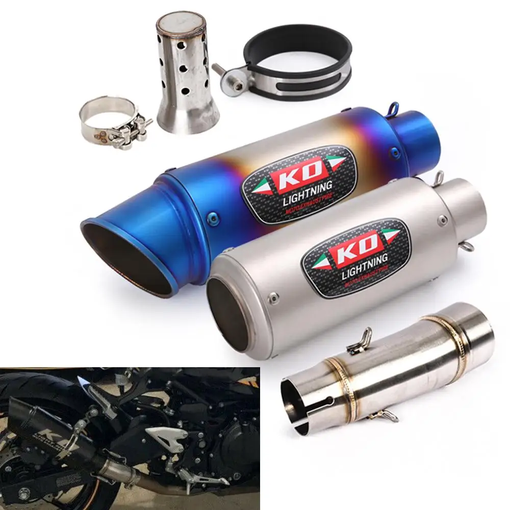 

For KAWASAKI NINJA 400 250 2017-2023 Motorcycle Escape Exhaust Pipe Muffler Mid Link Pipe Slip On With DB Killer Stainless Steel