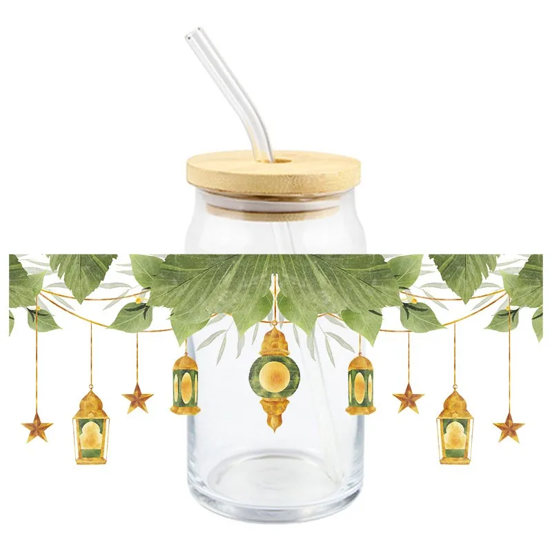 3D Stars And Moon UV DTF Transfer Sticker Magical And dreamlike Wraps Cup Waterproof Ramadan Decals High Quality