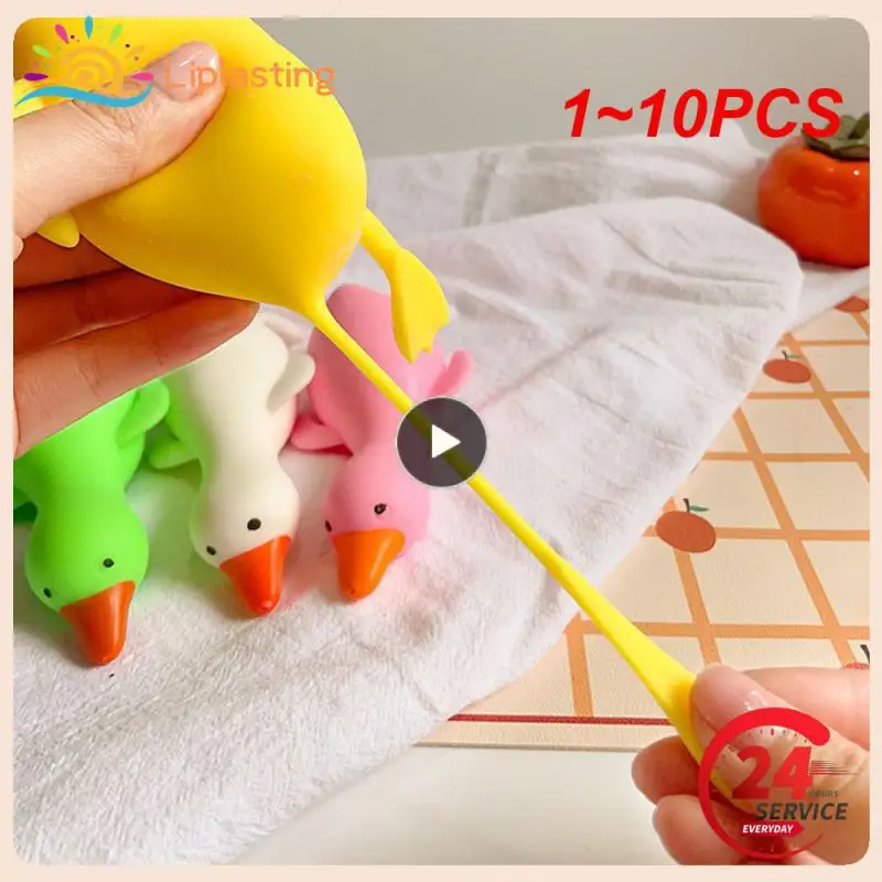 

1~10PCS Antistress Duck Squeeze Toys Goose Cute Kawaii Animals Vent Toys for Kids Adults Decompression Stretch Toys for Children