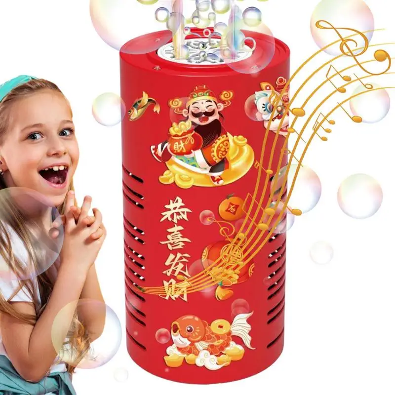

Bubble Maker Machine New Year Firework Bubble Machine Electric Automatic God Of Wealth Pattern Bubble Maker Toys With Light