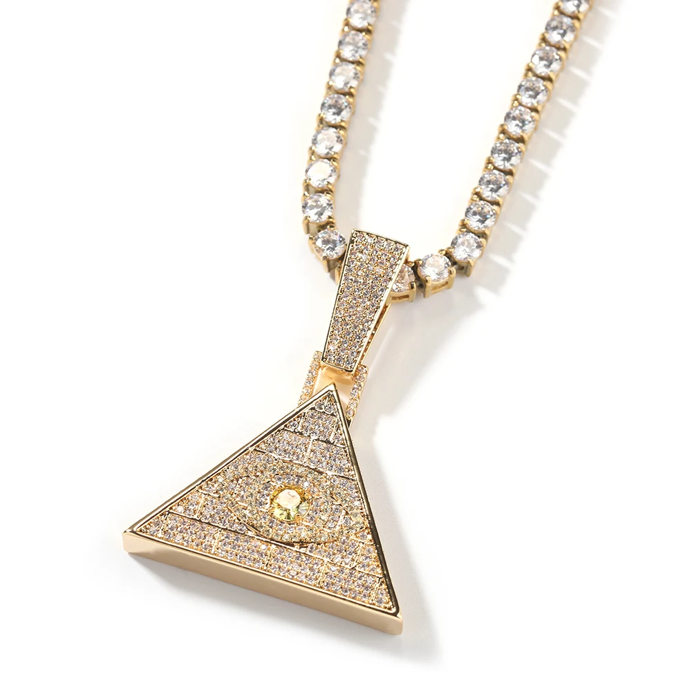 Uwin Pyramid Pendant Women's Pendant Jewelry 14k Gold Plate Personalized Vintage Necklace for Men Fashion Holiday Gifts