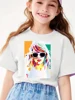 Colorful Figure Graphic Print Cotton T-shirt,  Casual Creative Trendy  Short Sleeve Crew Neck Top For Summer 1