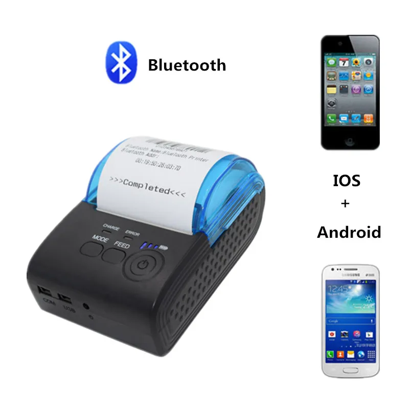 

ZJ-5805 Catering Retail Takeaway POS Cashier 58mm Mini Portable IOS Android Phone Wireless Bluetooth 4.0 Thermal Receipt Printer