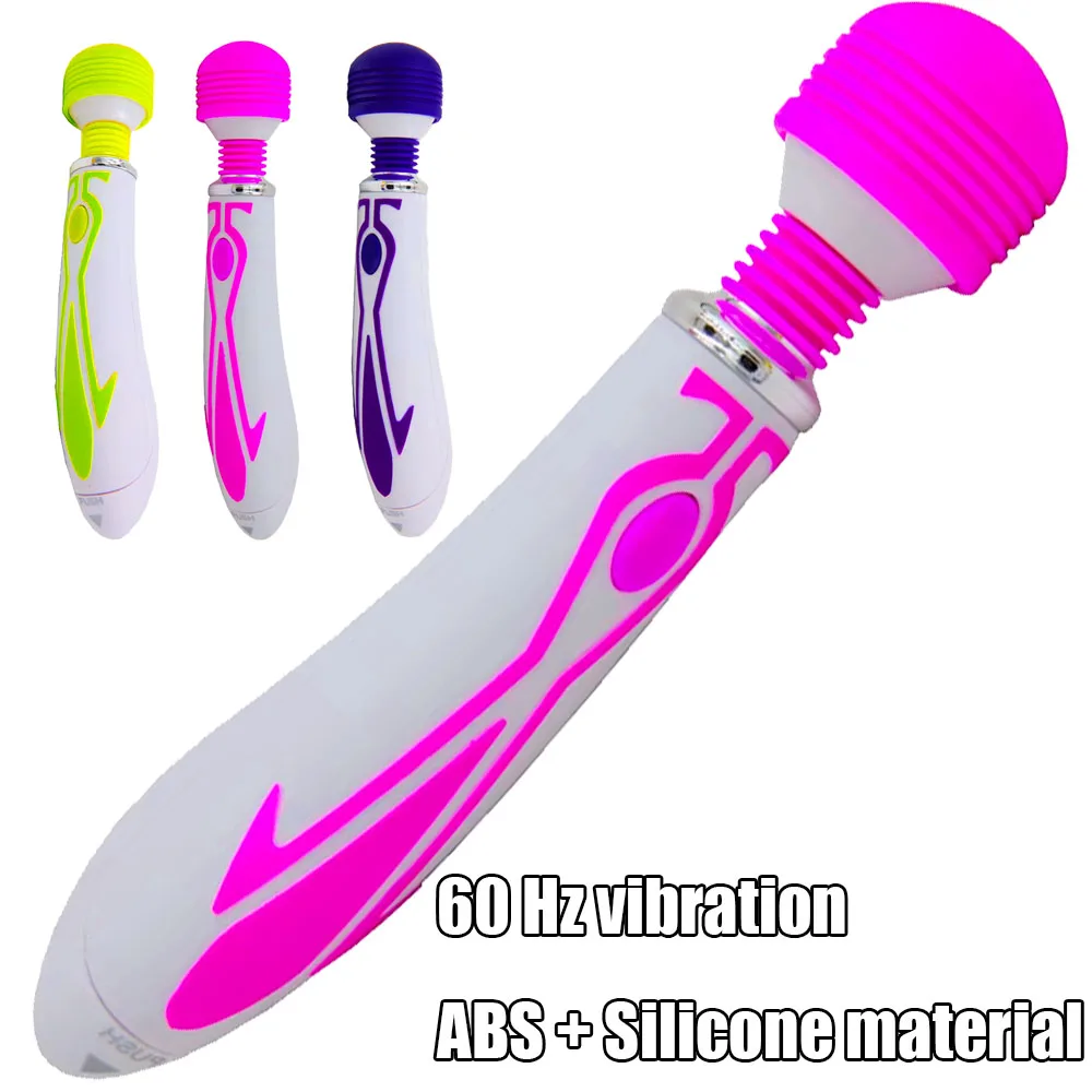 60 Hz leistungsstarker Zauberstab-Massagegerät, Vibrator, USB wiederaufladbar, Körpermassagestab für Frauen, Klitoris-G-Punkt-Stimulator, ABS-Silikon, Adul