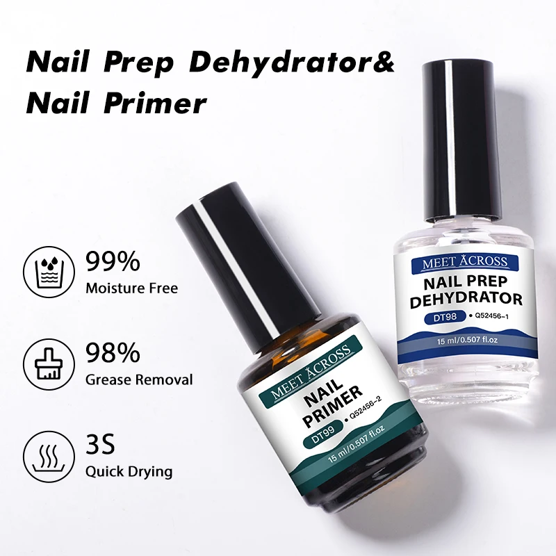 15ml Nail Primer Nail Prep Dehydrate Kit With 7ml Base Gel Top Coat Long Lasting Nail Art No Need Of UV LED Lamp Gel Polish Set 3