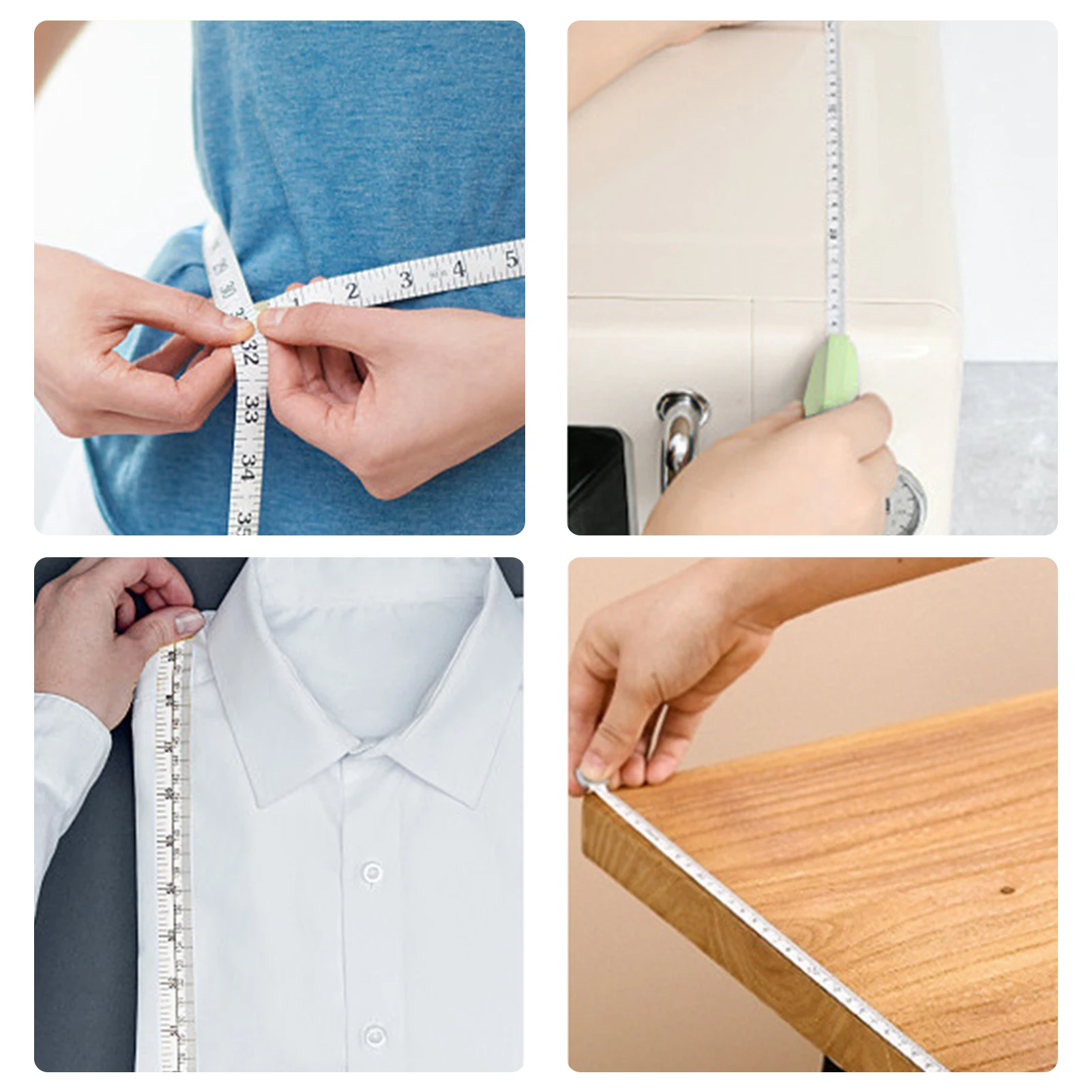 1.5m Soft Tape Measure Scale Body Sewing Flexible Tailor Ruler Centimeter Inch Portable Retractable Self-Lock Measuring Tape