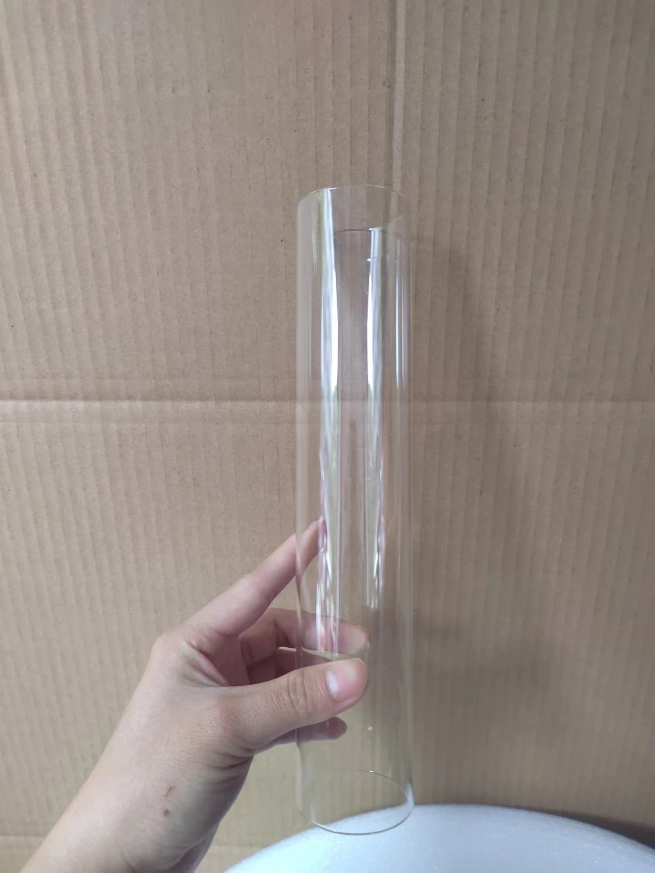 10 glass tube covers 25 cm high for candle holders, can use real