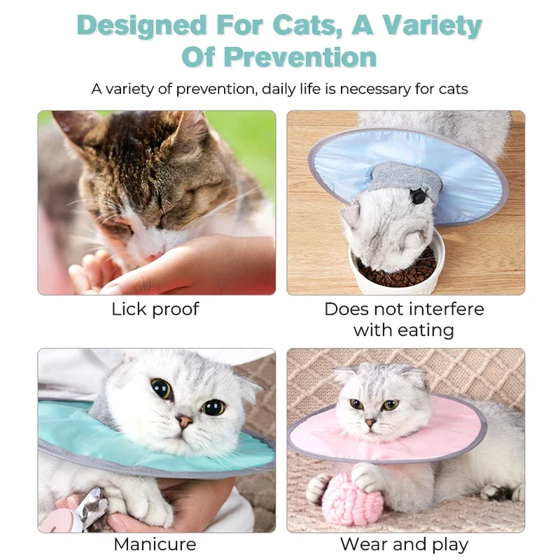 Waterproof Adjustable Cat Recovery Collar - Protective Elizabethan Pet Supplies