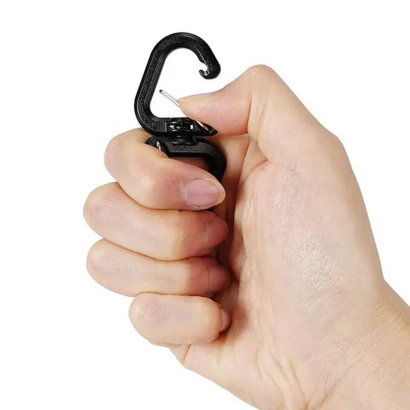 Camping Double Hooks Outdoor Hook Clip Multi-Use Outdoor S Chain Hooks Portable Backpack Locking Hooks With 360 Degree Swivel