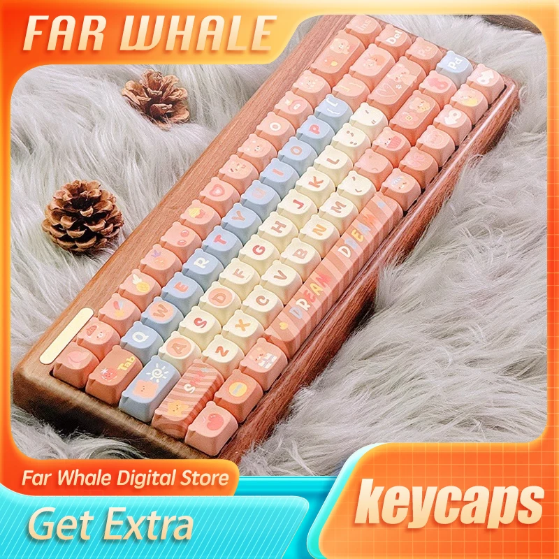 

DOA Profile Bear PBT Keycaps Dye Sub DIY Thermal Sublimation Key Caps for Mx Switch Gaming Mechanical Keyboard Gift