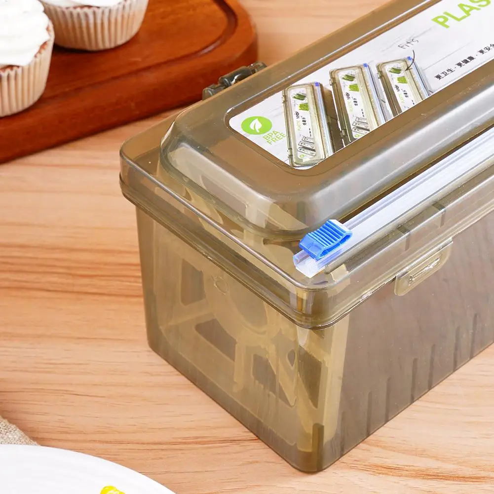 Cling Film Dispenser Convenient Dust-proof Fresh Keeping Food Plastic Wrap  Cutting Box Kitchen Foil Food Wrap Cutter Dropship