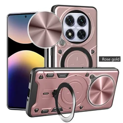 Heavy Duty Rugged Armor Phone Case with Magnetic Bracket and Slide Camera Protection Cover for Redmi note 15 Pro 4G (JS pink)