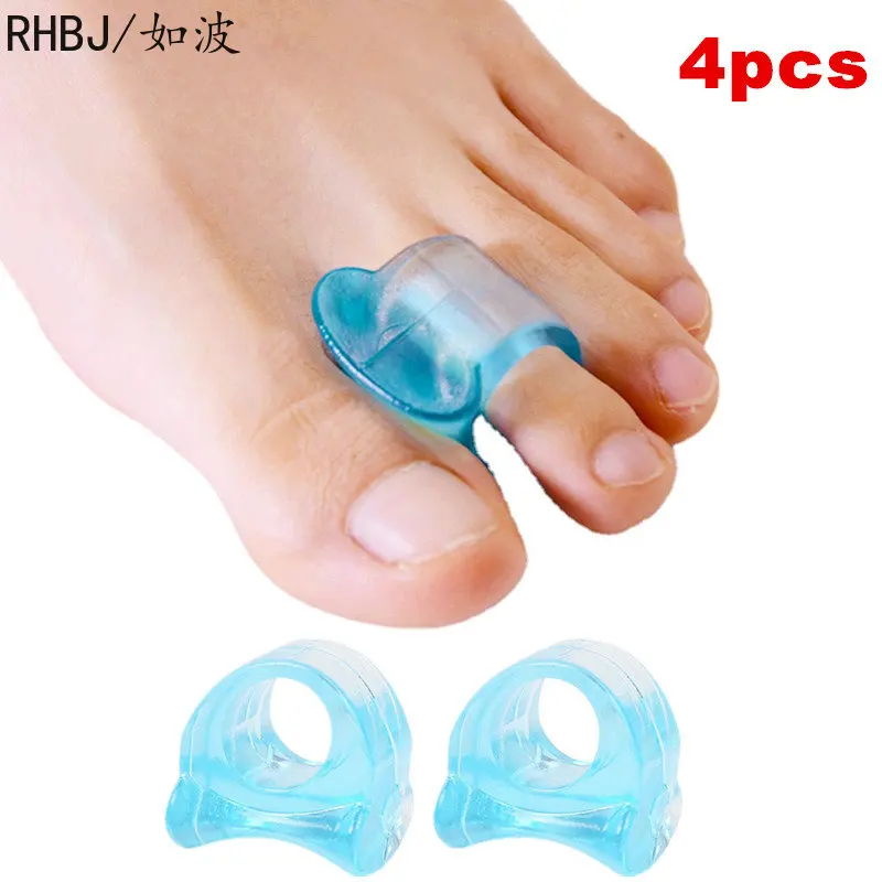 Protective Toes Separator 4pcs Suitable Bunion Corrector Material Soft Gel Straightener Spacers Stretchers Foot Care Tools Toe Separators Toe Corrector Toe Spreader Finger Toe Separator Toe Protectors