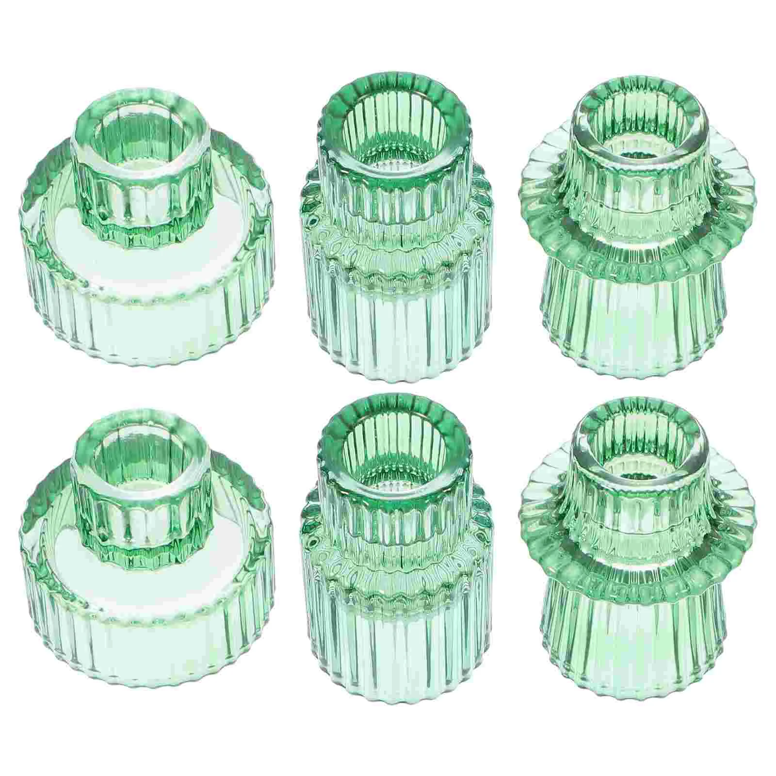 

6 Pcs Nomes Decorations Christmas Tealight Holder Bedroom Table Centerpiece Wedding Desk Glass Party Candlestick Holders