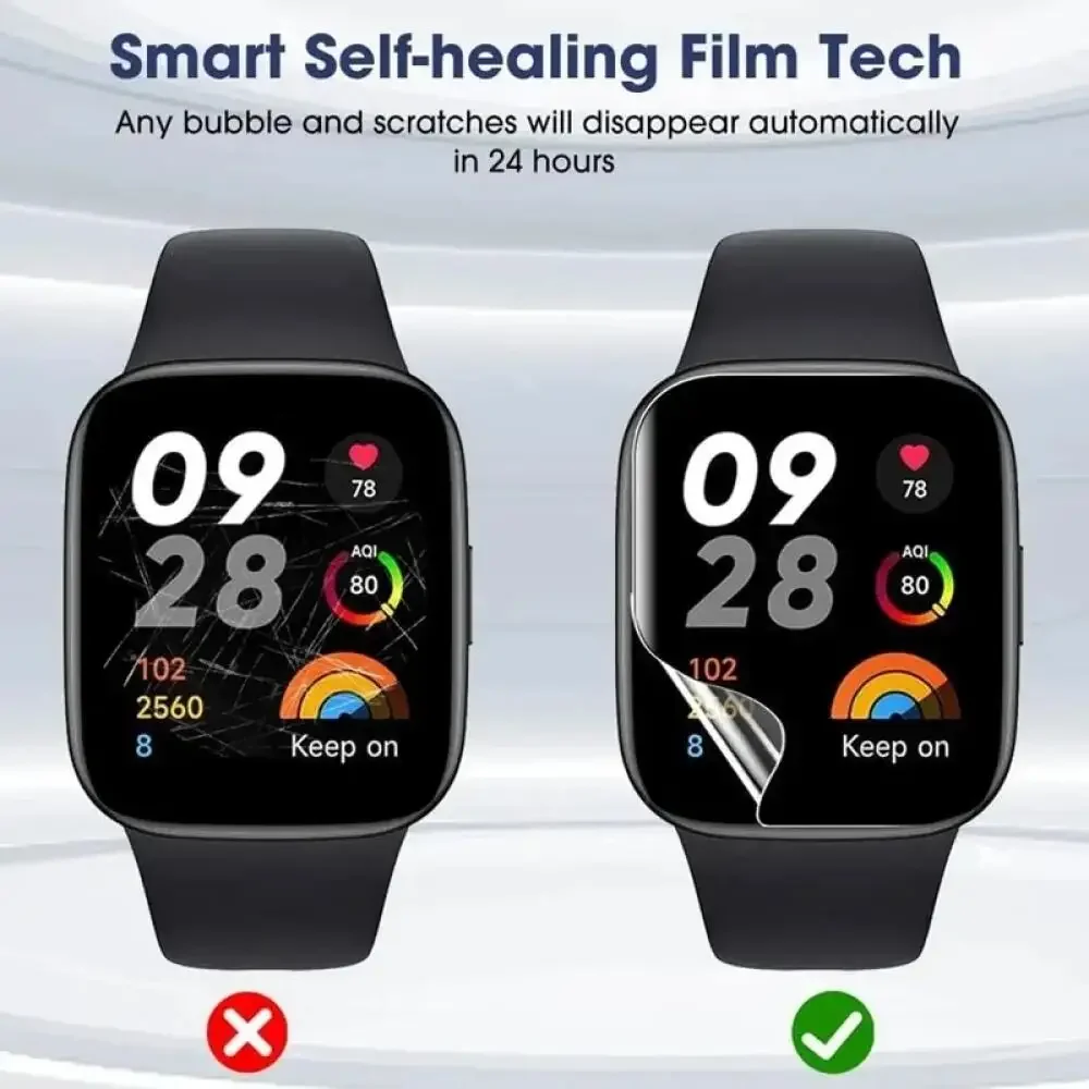 1-5PCS 배치 Redmi Watch 3 5 활성 연수 젤 필름 화면 보호 필름 9D 곡선 표면 연질 필름 Redmi Watch 3 4