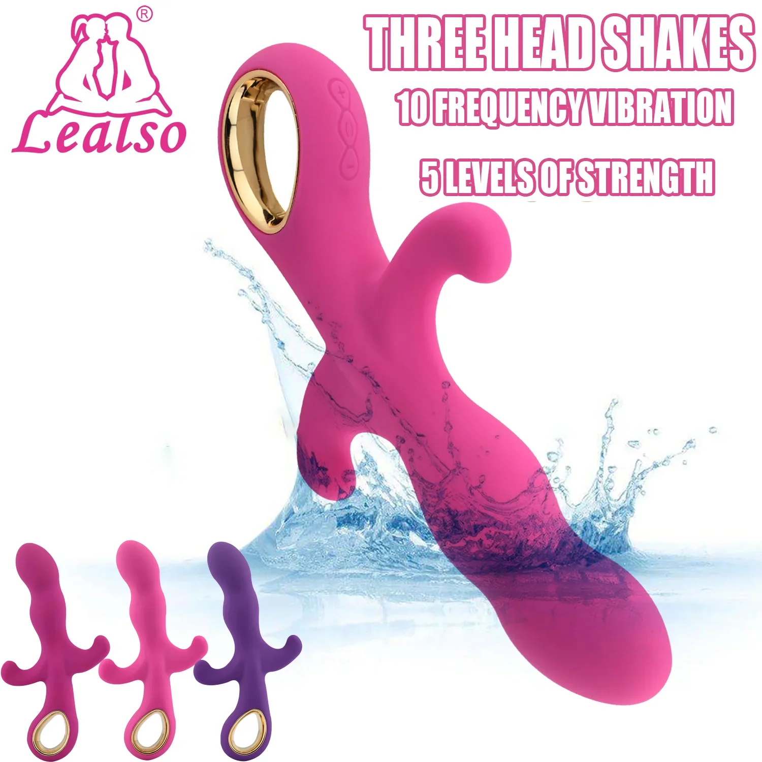 Three Head Vibration G Spot Clit Clitoris Stimulator Massager Female Powerful Masturbator Dildo Vibrating Sex Toys for Woman