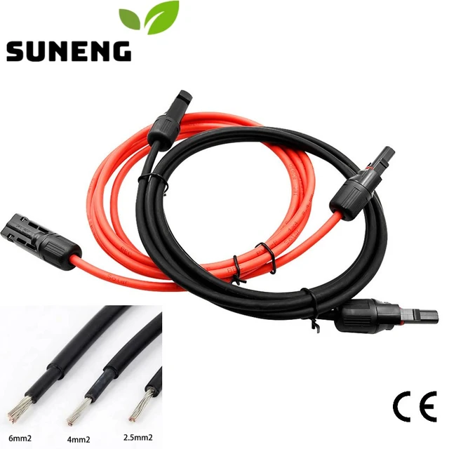 Free Shipping Solar Cable Extension 6/4/2.5 mm2 10/12/14 AWG with