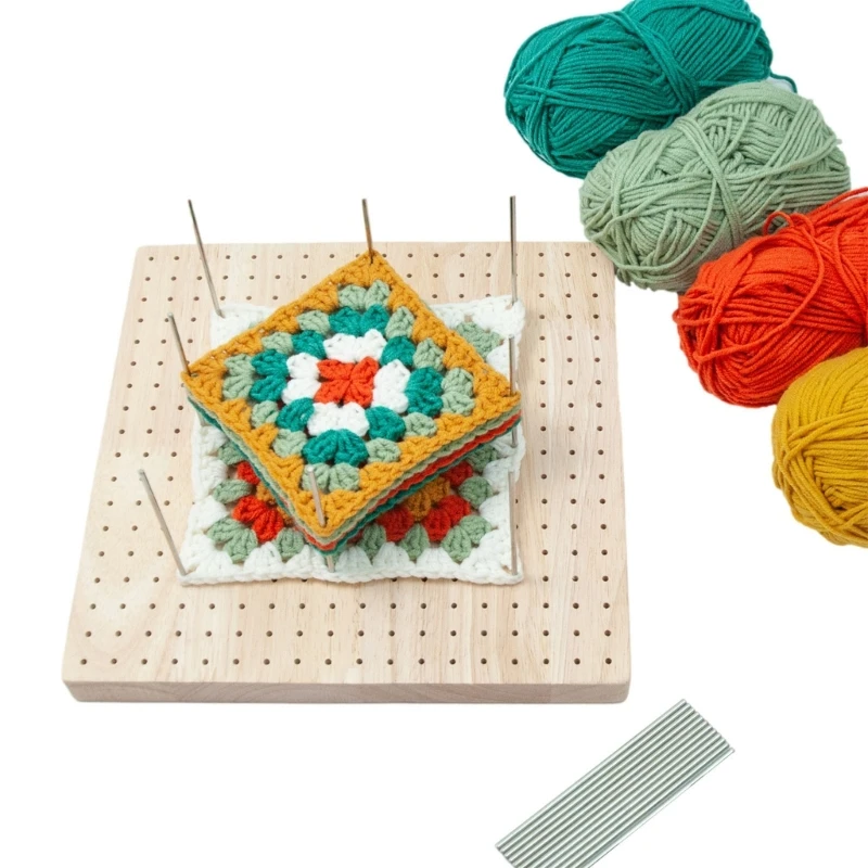 Crochet Blocking Board Kits with Stainless Rod Pins For Knitting Granny Square Crochet Board Crafting LoverssGifts