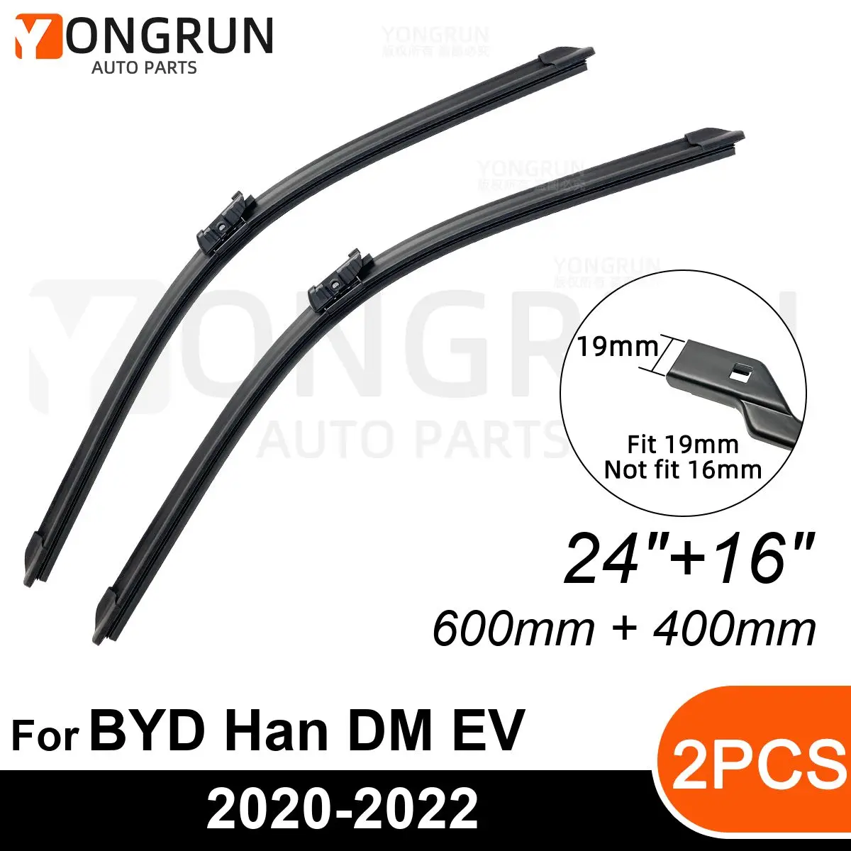 

Передние стеклоочистители для BYD Han DM EV 2020-2022, резиновая щетка стеклоочистителя 24 + 16 дюймов, аксессуары для лобового стекла автомобиля 2020 2021 2022