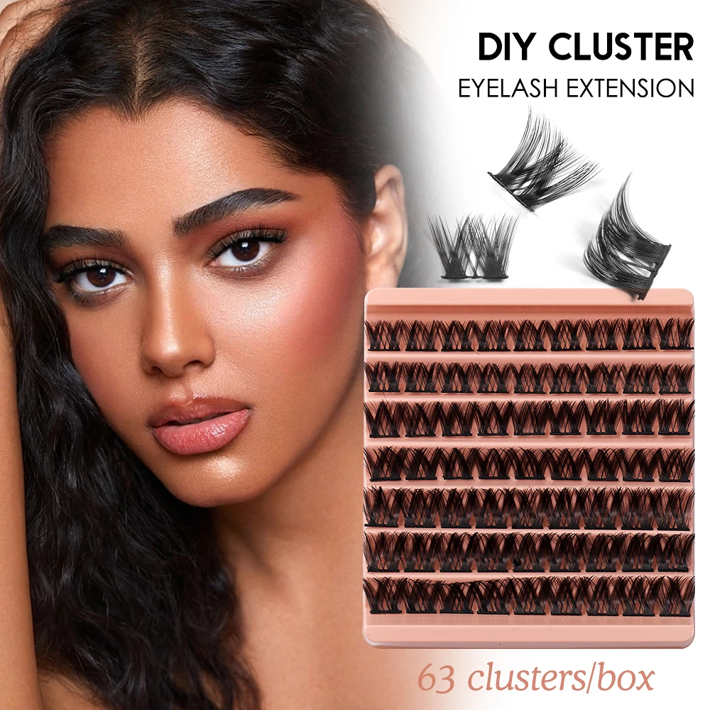 DIYClusterLashes63VolumeNaturalSegmentedEyelashesBundles
