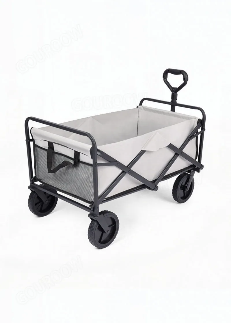 

Outdoor Camping Aircraft Wheeled Cart Foldable Hand Pushing Camping Trailer Pull Rod Rear Wagon Cart for Camping Picnic Trolley