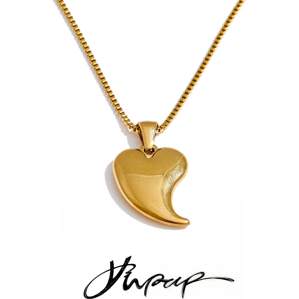 Yhpup Women Jewelry Heart Pendant Necklace