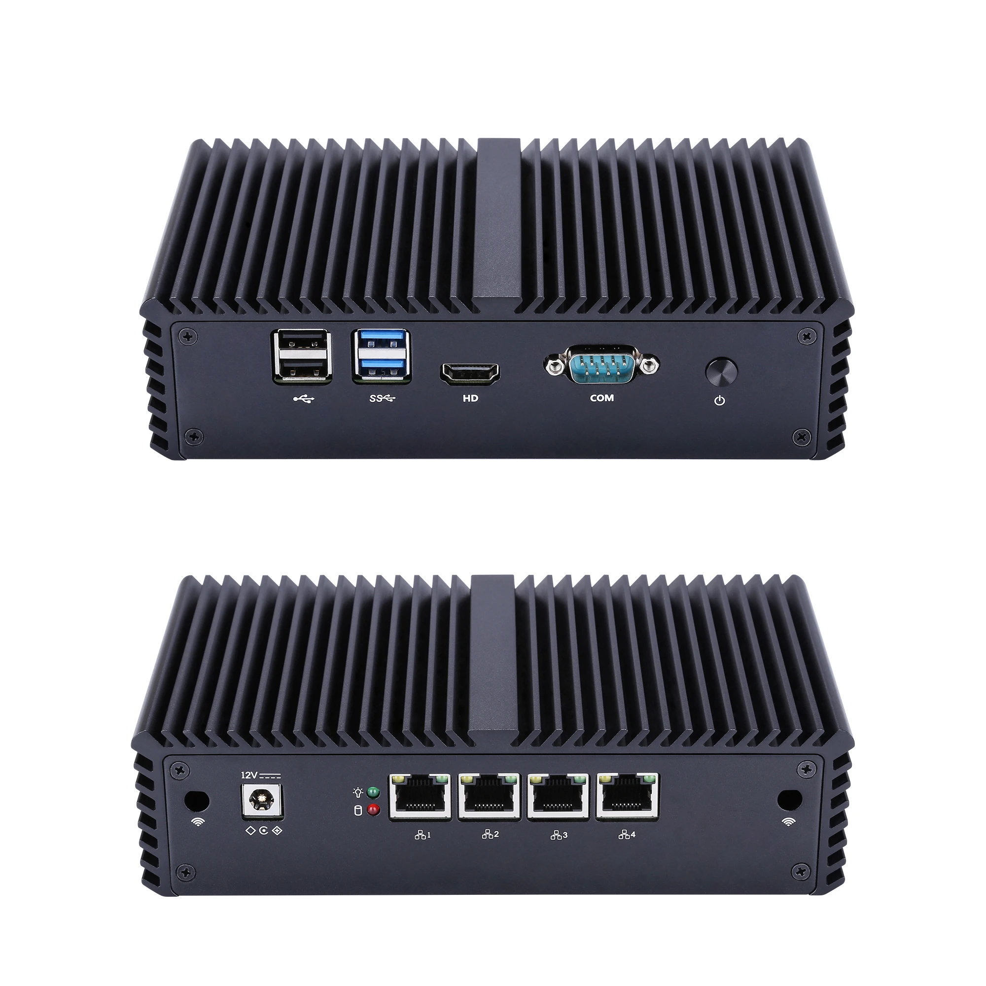 Qotom Mini Pc 4 Lan Core I3 I5 I7 Opnsense Firewall Fanless Mini Pc Linux Ubuntu Server Computer Q355G4