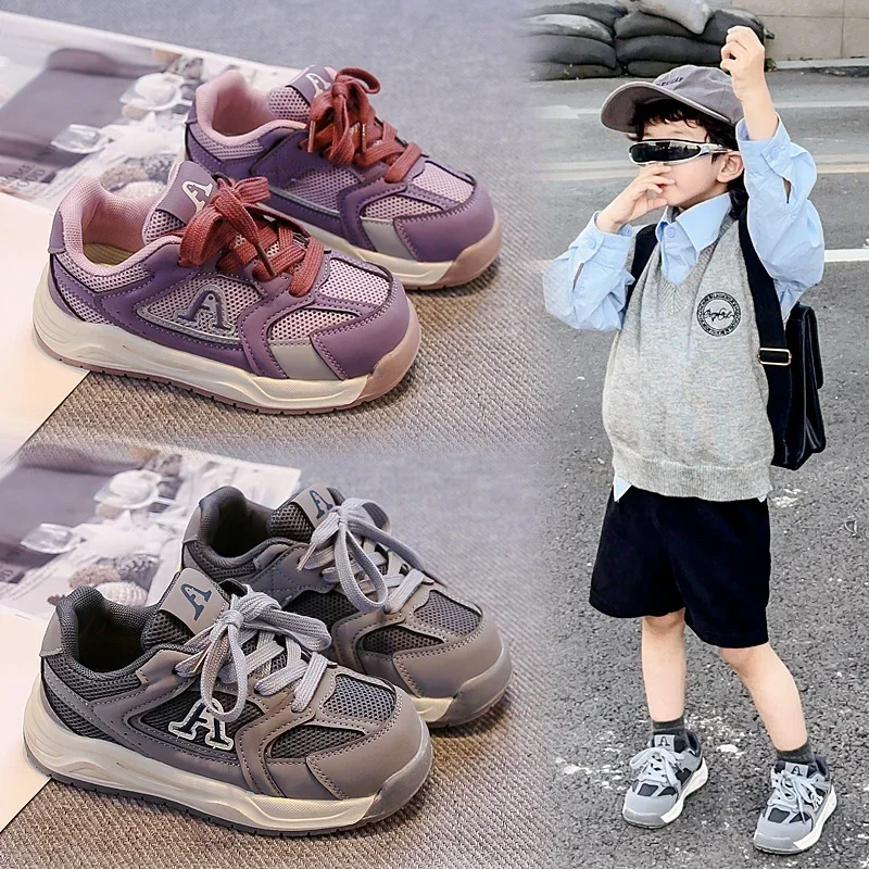 Breathable Mesh Kids Sneakers for Casual Sports