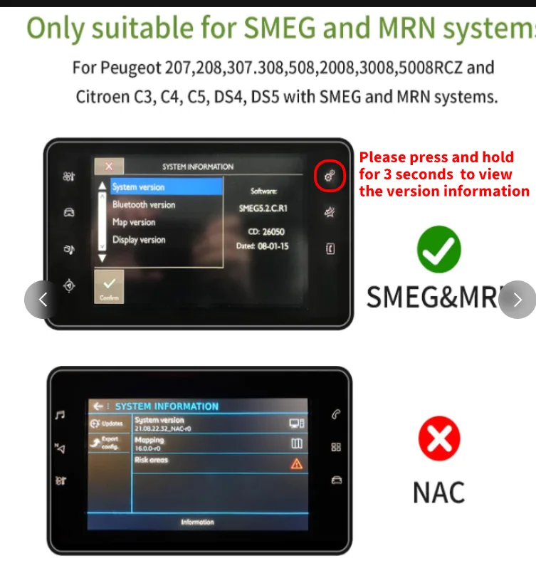  Carplay ȵ̵ ڵ ξ ŰƮ Cristaux SMEG Picasso C4 C5 DS4 DS3 DS5 308 508 5008 3008 ׼ Ƽ̵
