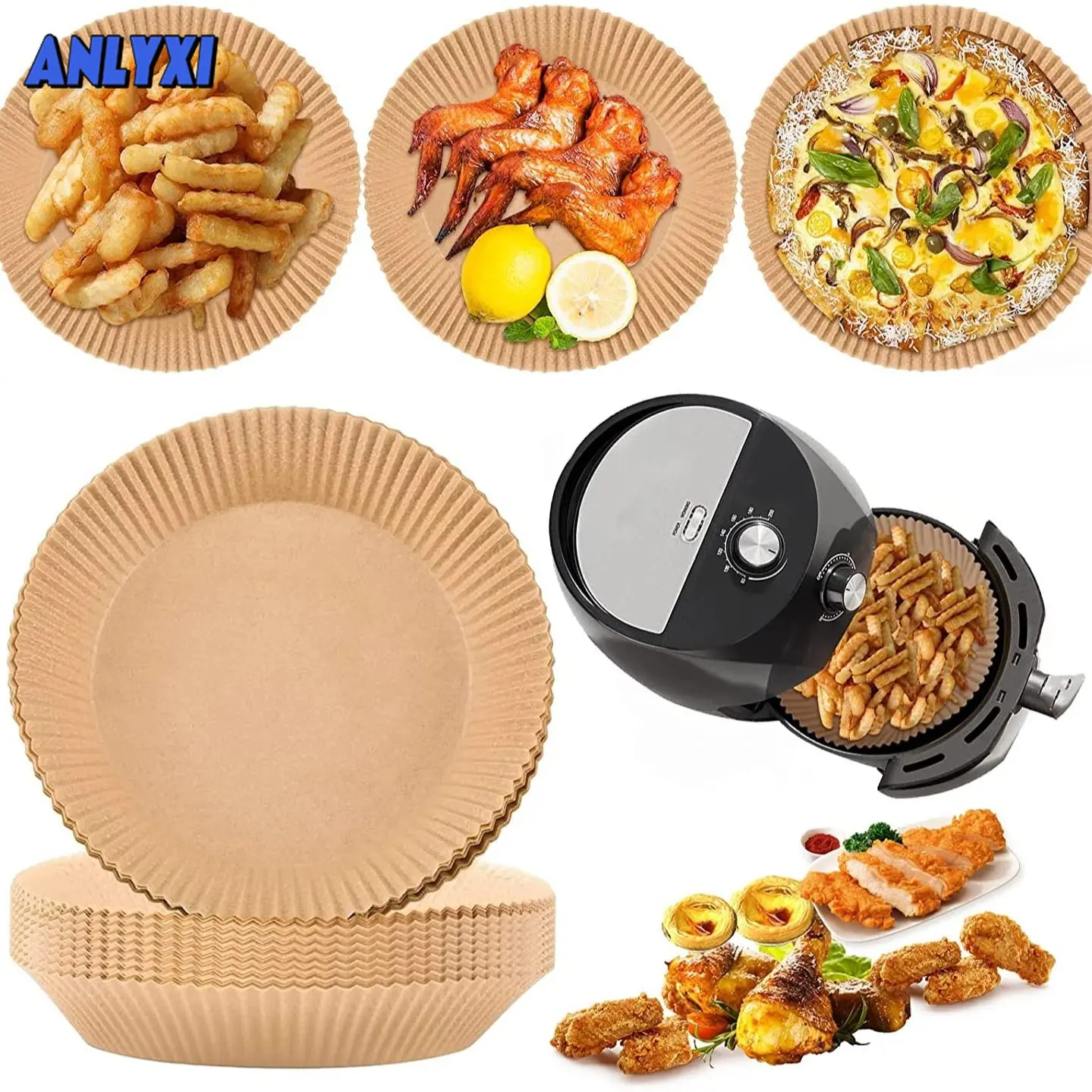 2022 Hot 50/100PCS Air Fryer Disposable Paper Liner Airfryer