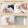 1/2Pcs Coat Hook Brass Retro Gold Bow-Shape Decorative Hook Wall-Mounted Clothes Rack for Home Bathroom Bedroom Towel Hooks 5