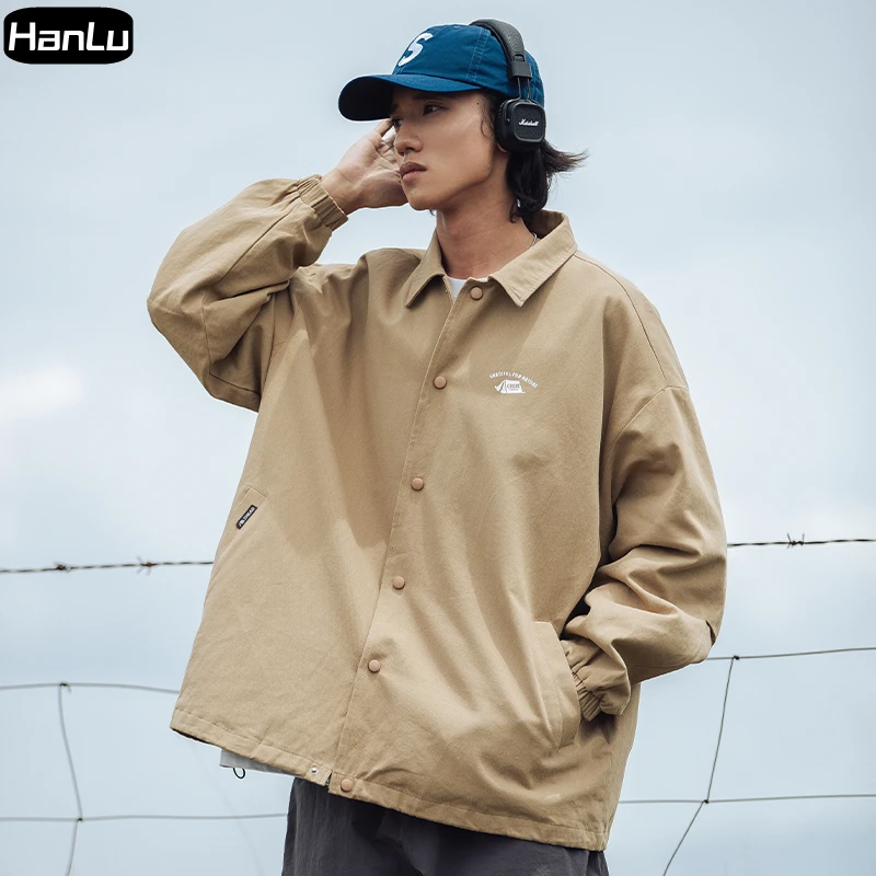 Men's Autumn and Winter New Fashion Brand Retro Wash Jacket Men's Cotton Couple Outdoor Printing Work Jacket