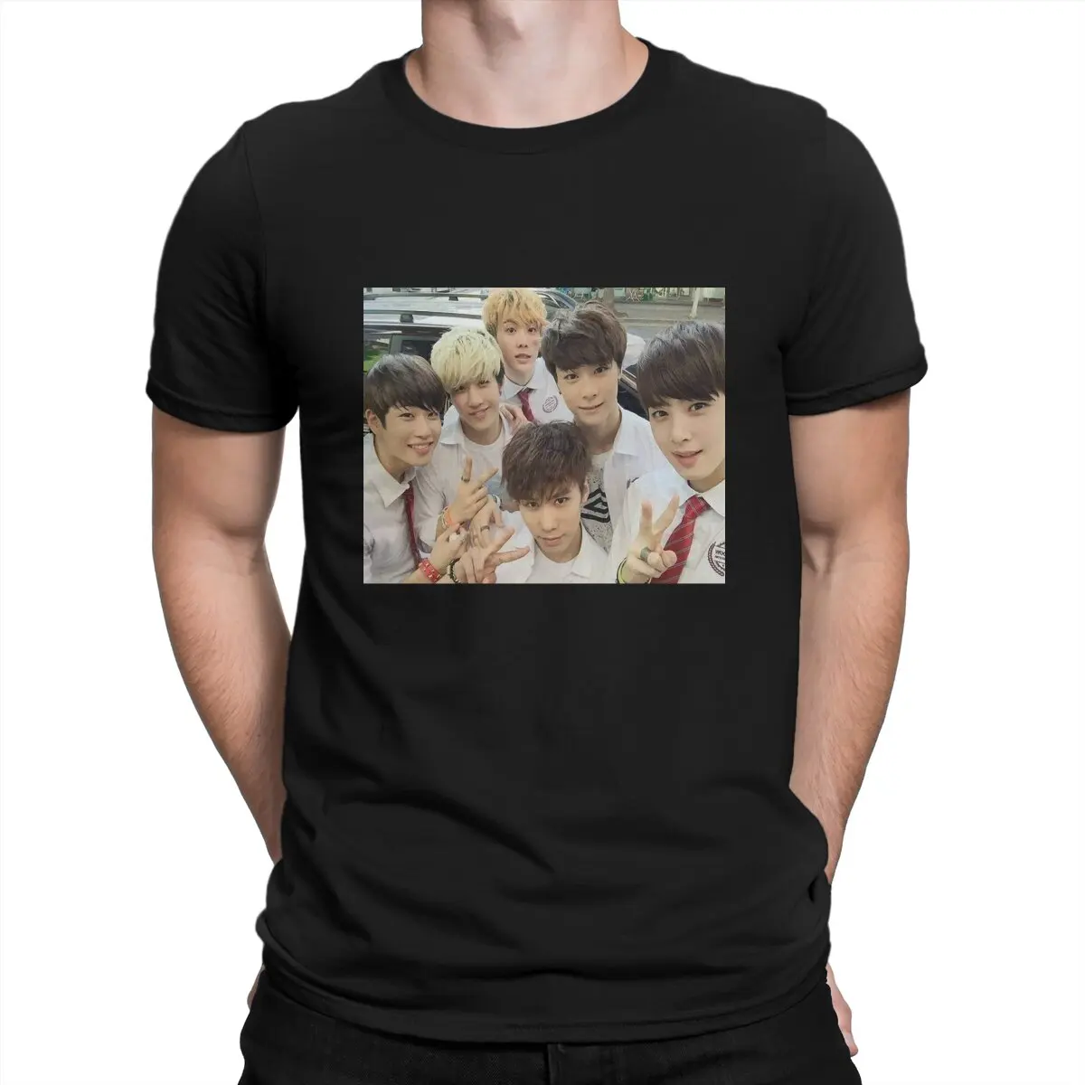 

Популярная Корейская труппа для мальчиков, Мужская футболка, топы с круглым вырезом, футболка из 100% хлопка, забавные высококачественные подарки на день рождения