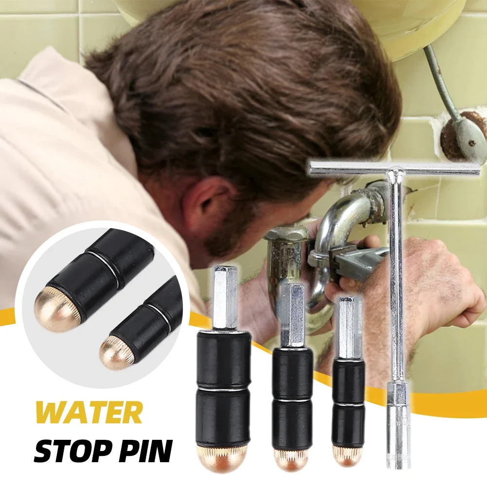 Plumbing Tool Hot-melt Water Stop Pin Kitchen Bathroom Repair Plumbing Tool Hot Melt Stopper Accessories Water Pipe Repair with Rubber Cover